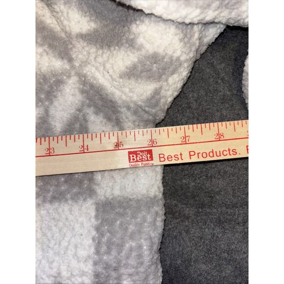 Lands End Fair Isle Snowflake Gray And White Sz 2X Pullover Fleece Outerwear - Picture 4 of 7